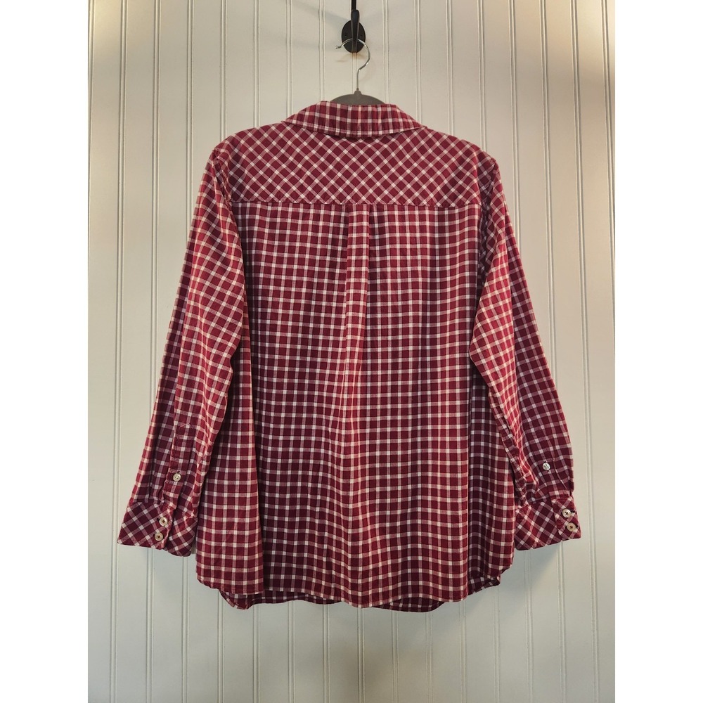 Talbots Women's Hot Pink Gingham Plaid Button-down Shirt Size 2XL Petite Casual - Picture 2 of 12